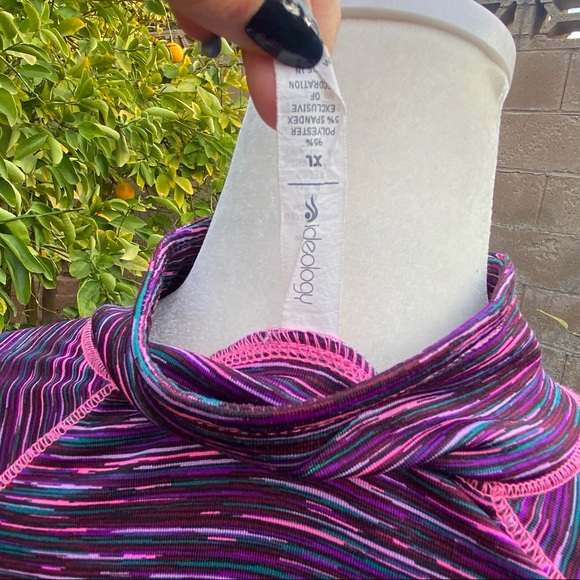 Ideology Pink Stripes Sports Gym Sweatshirt - Picture 5 of 5